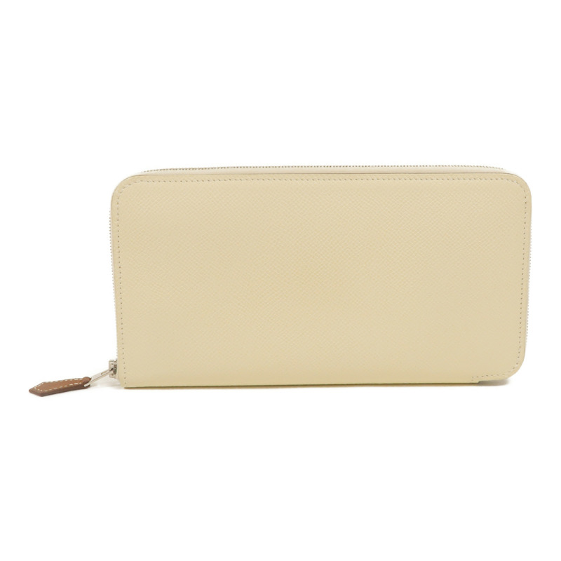 HERMES Epsom皮革Silk In Classique長錢包Nata-1