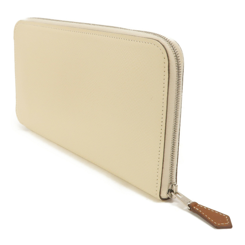 HERMES Epsom皮革Silk In Classique長錢包Nata-2