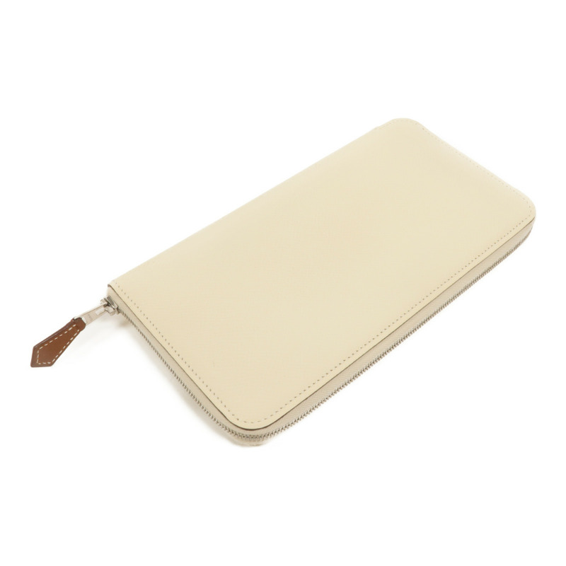 HERMES Epsom皮革Silk In Classique長錢包Nata-4