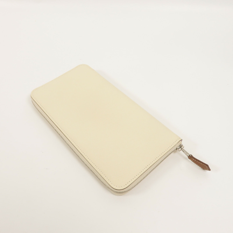 HERMES Epsom皮革Silk In Classique長錢包Nata-5