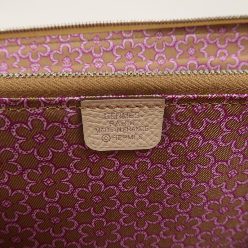 HERMES Epsom皮革Silk In Classique長錢包Nata-7