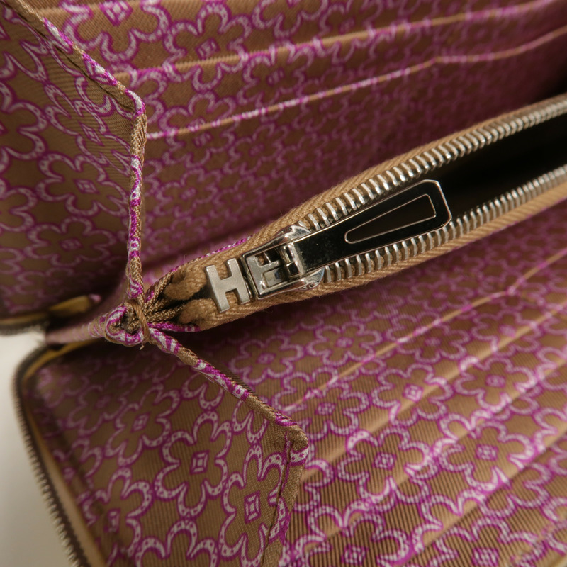 HERMES Epsom皮革Silk In Classique長錢包Nata-14