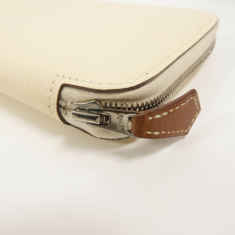HERMES Epsom皮革Silk In Classique長錢包Nata-15