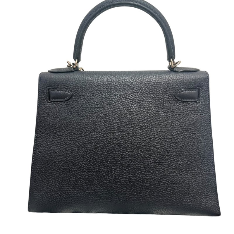 【美收精品】HERMÈS 深藍橘藍幾何拼色 Kelly 手提肩背包 5-244-1