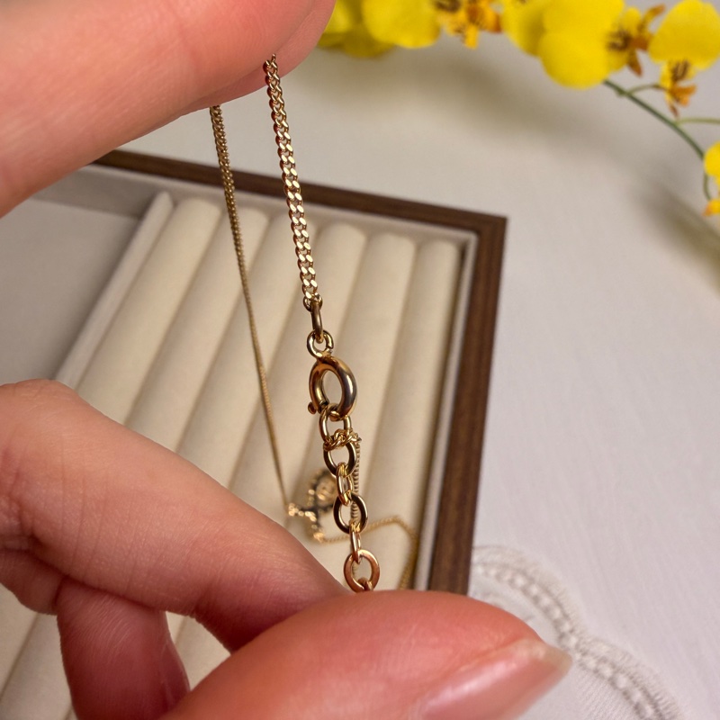 Christian Dior 鍍金水鑽CD logo項鏈 頸鍊 迪奧 水滴形 中古-13