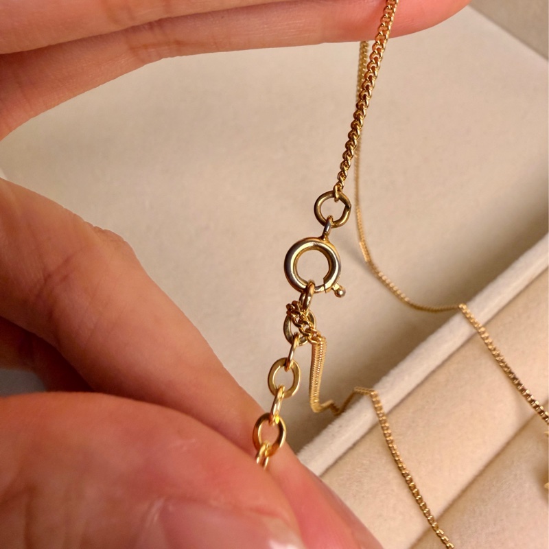 Christian Dior 鍍金水鑽CD logo項鏈 頸鍊 迪奧 水滴形 中古-14