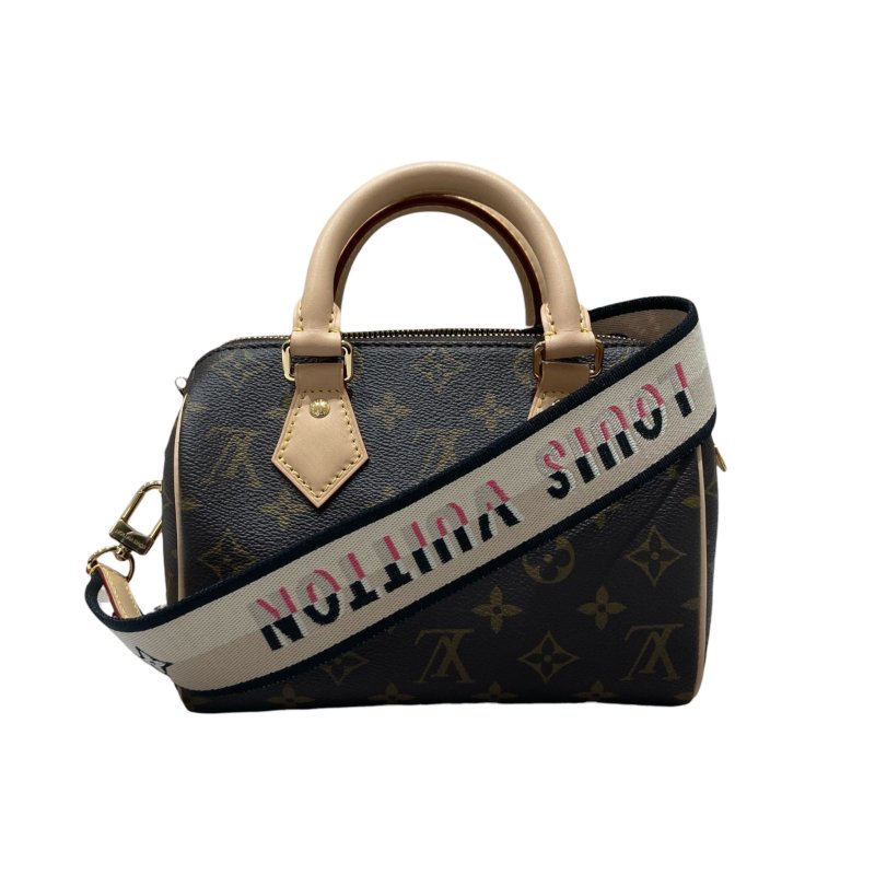 LOUIS VUITTON 路易威登 M46234 MONOGRAM SPEEDY20 老花手提側背包 PVC帆布 棕色 金釦-0