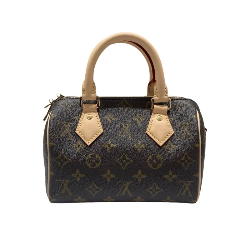 LOUIS VUITTON 路易威登 M46234 MONOGRAM SPEEDY20 老花手提側背包 PVC帆布 棕色 金釦-1