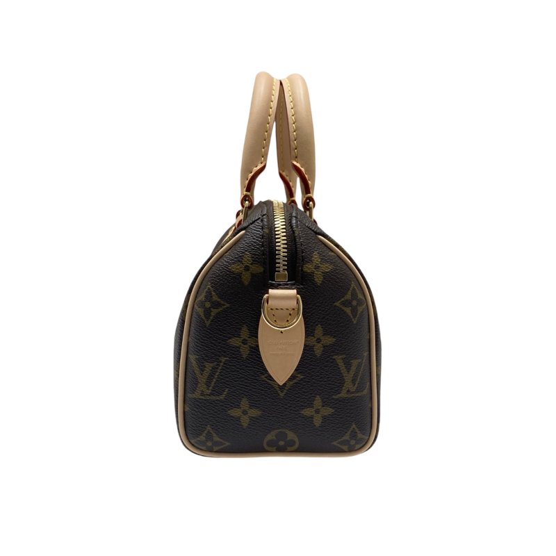 LOUIS VUITTON 路易威登 M46234 MONOGRAM SPEEDY20 老花手提側背包 PVC帆布 棕色 金釦-3