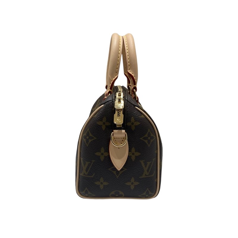 LOUIS VUITTON 路易威登 M46234 MONOGRAM SPEEDY20 老花手提側背包 PVC帆布 棕色 金釦-4