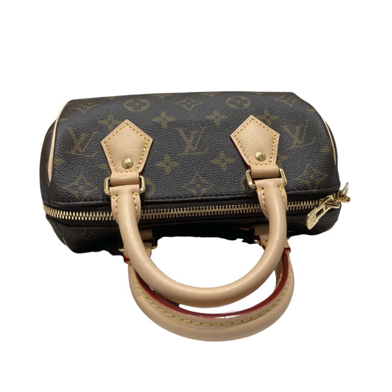 LOUIS VUITTON 路易威登 M46234 MONOGRAM SPEEDY20 老花手提側背包 PVC帆布 棕色 金釦-6