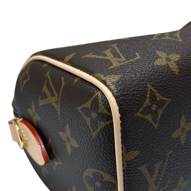 LOUIS VUITTON 路易威登 M46234 MONOGRAM SPEEDY20 老花手提側背包 PVC帆布 棕色 金釦-7