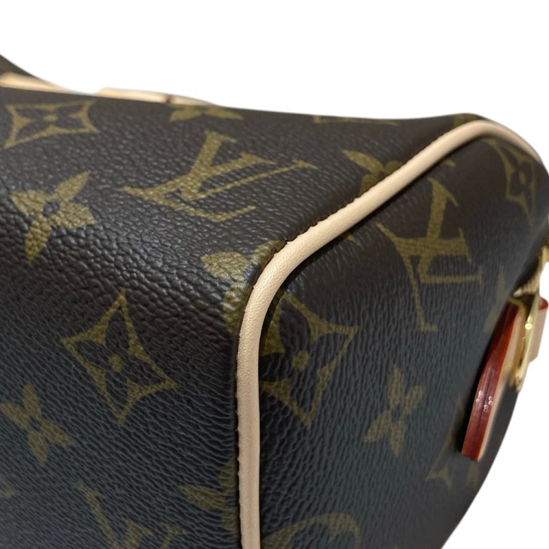LOUIS VUITTON 路易威登 M46234 MONOGRAM SPEEDY20 老花手提側背包 PVC帆布 棕色 金釦-8