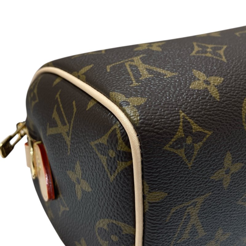 LOUIS VUITTON 路易威登 M46234 MONOGRAM SPEEDY20 老花手提側背包 PVC帆布 棕色 金釦-9