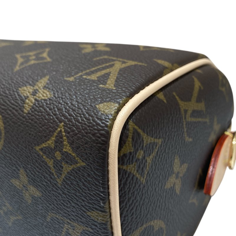 LOUIS VUITTON 路易威登 M46234 MONOGRAM SPEEDY20 老花手提側背包 PVC帆布 棕色 金釦-10