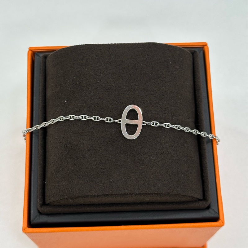HERMES 愛馬仕 Chaine dancre Contour手鍊 18k白金，鑲嵌鑽石 SH 2025年證書 copy購證-4