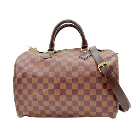 棕色 棋盤格帆布 Speedy Bandouliere 30 兩用包【LOUIS VUITTON LV 路易威登】 N41367