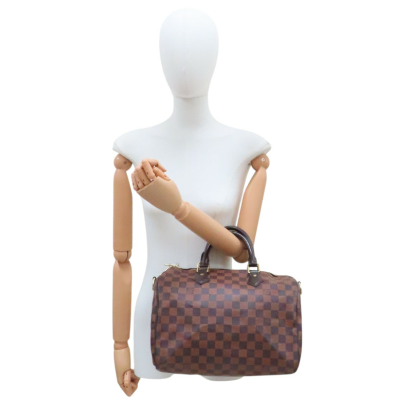 棕色 棋盤格帆布 Speedy Bandouliere 30 兩用包【LOUIS VUITTON LV 路易威登】 N41367-6