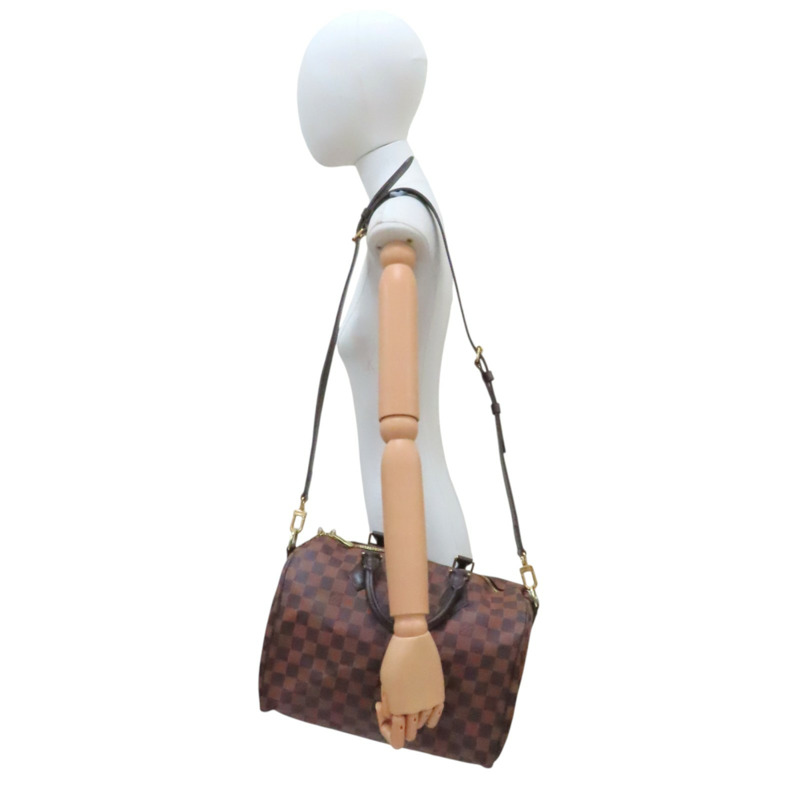 棕色 棋盤格帆布 Speedy Bandouliere 30 兩用包【LOUIS VUITTON LV 路易威登】 N41367-7