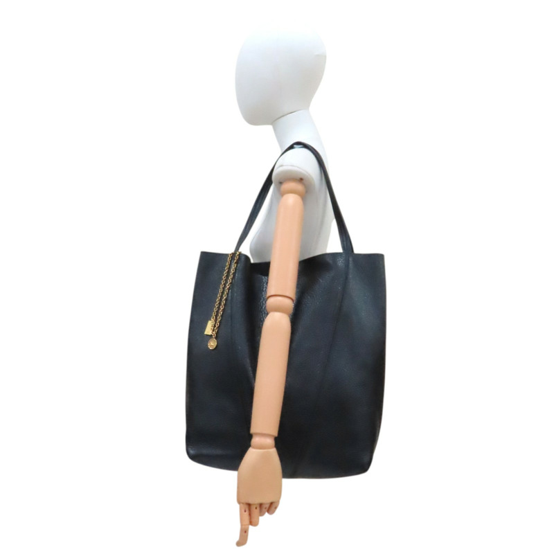 黑色 牛皮 Spin Tote 托特包 肩背包【Chloe 克羅伊】 CHC25SS810N84001-7