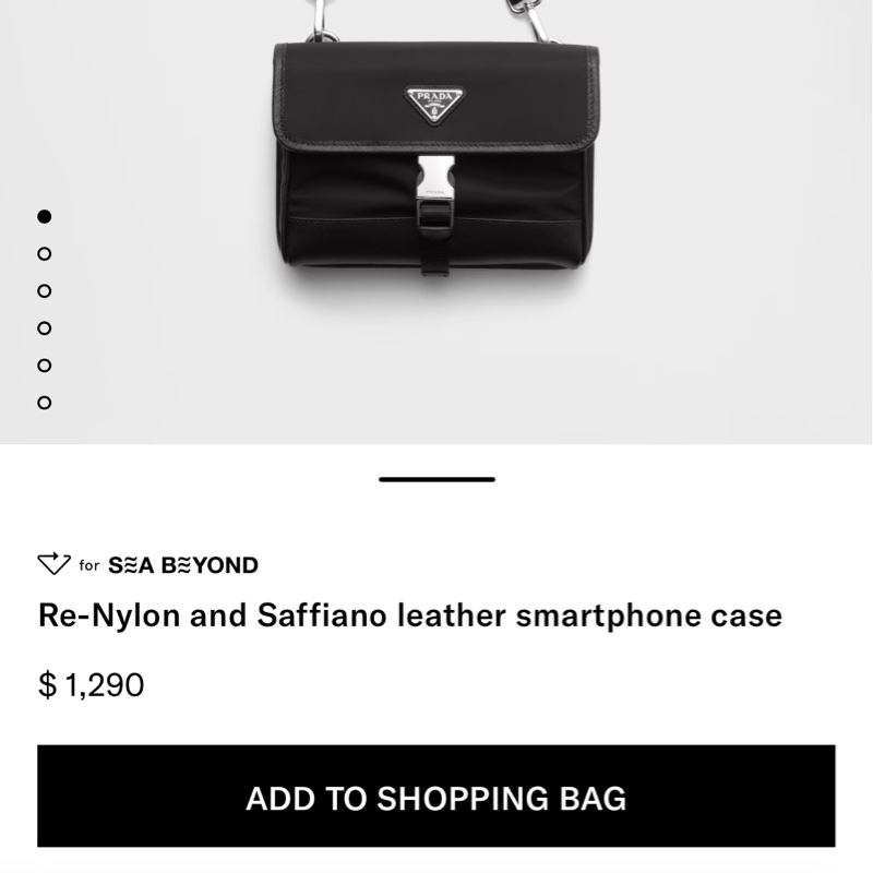 PRADA 小包 Re-Nylon and Saffiano leather smartphone case-2