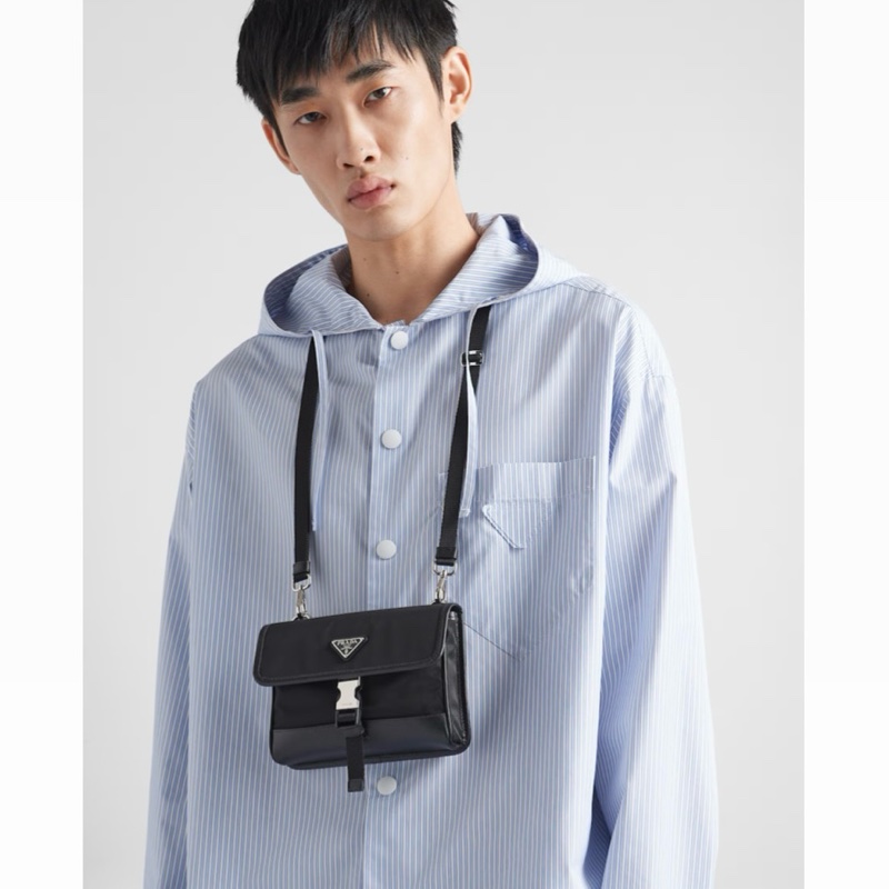 PRADA 小包 Re-Nylon and Saffiano leather smartphone case-3