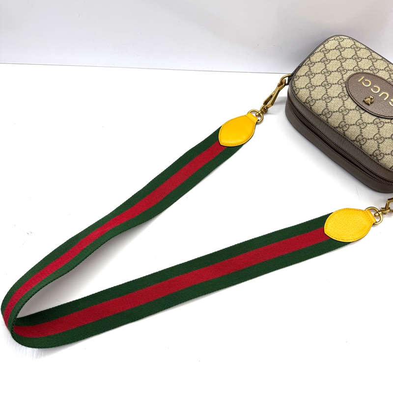 GUCCI 古馳 棕色經典GG Supreme 帆布印花相機包 斜背包 476466-5