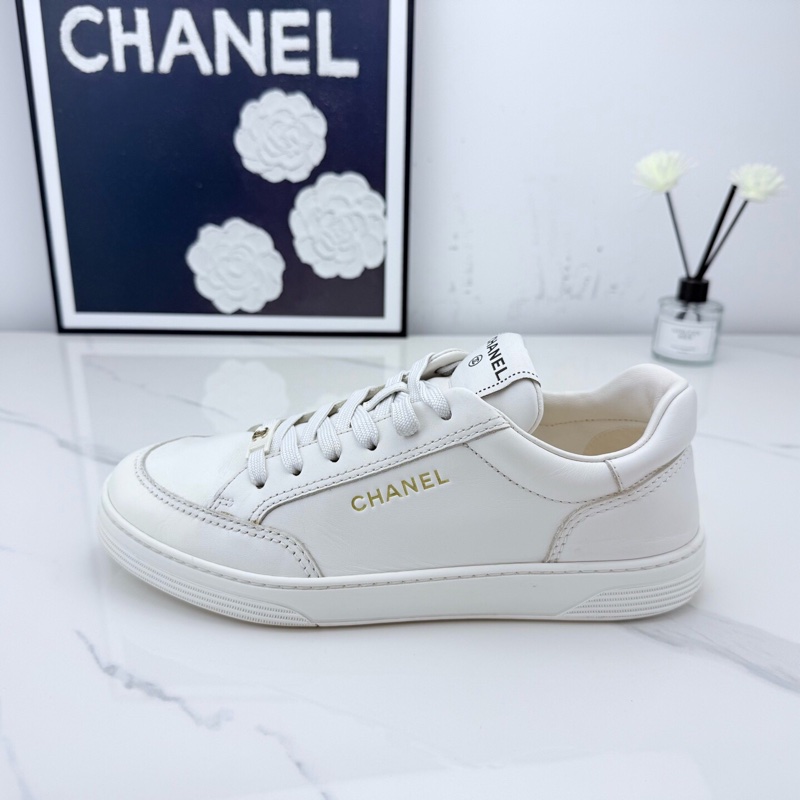 chanel香奈兒 純白金標板鞋 38碼 🧡-6