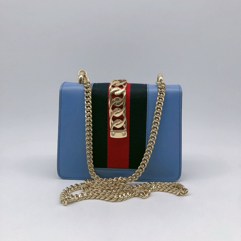 GUCCI古馳塞爾維亞藍色單肩包斜挎包 正品-3