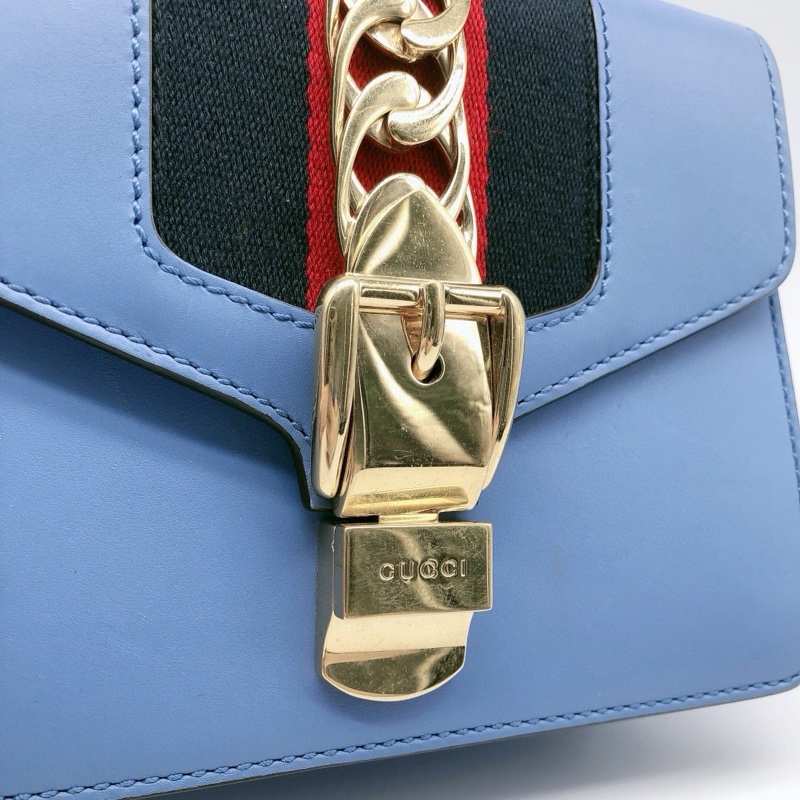 GUCCI古馳塞爾維亞藍色單肩包斜挎包 正品-5