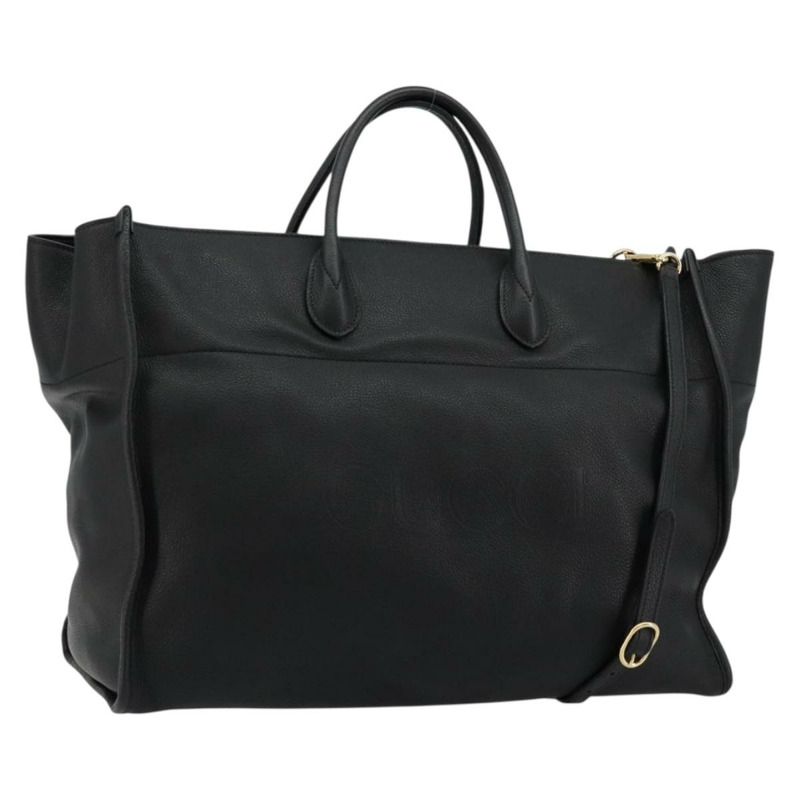 【日本直送】GUCCI 皮革雙肩包 黑色金色 674837 正品 mr2372V-0