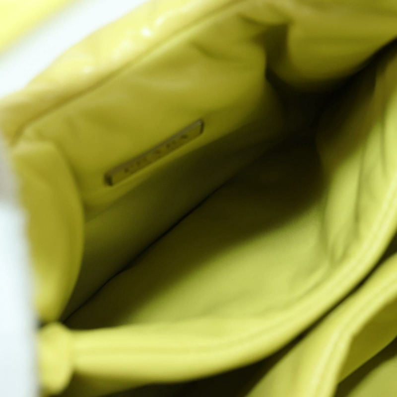 【日本直送】PRADA 手提包 皮革 兩用 黃色 銀色 正品 177165SAM-10