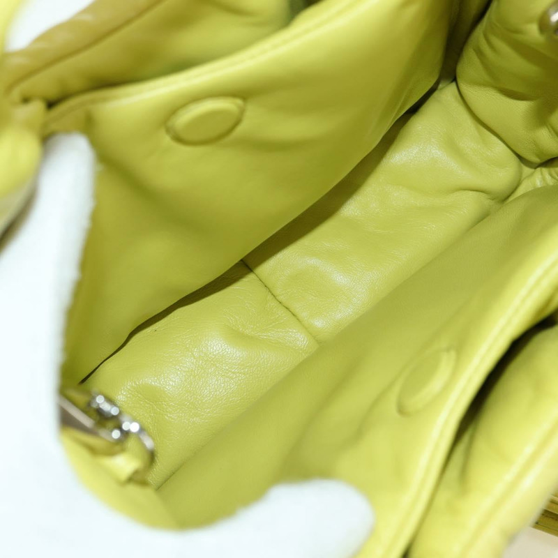 【日本直送】PRADA 手提包 皮革 兩用 黃色 銀色 正品 177165SAM-20