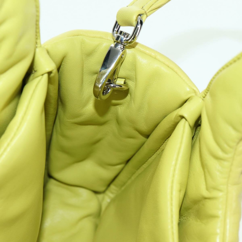 【日本直送】PRADA 手提包 皮革 兩用 黃色 銀色 正品 177165SAM-21