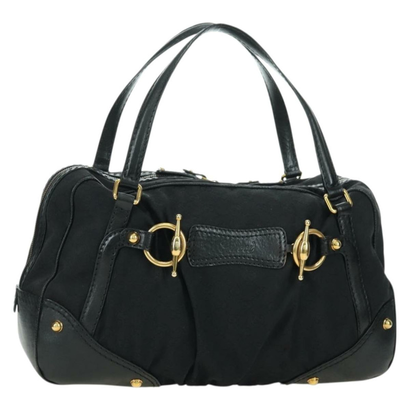 【日本直送】GUCCI GG帆布手提包 黑色 金色 211967 正品 177510V-0