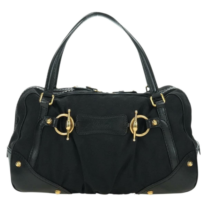 【日本直送】GUCCI GG帆布手提包 黑色 金色 211967 正品 177510V-1