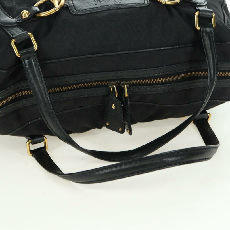 【日本直送】GUCCI GG帆布手提包 黑色 金色 211967 正品 177510V-6