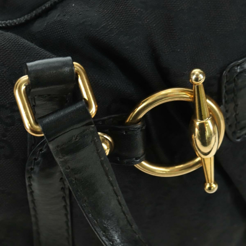 【日本直送】GUCCI GG帆布手提包 黑色 金色 211967 正品 177510V-14