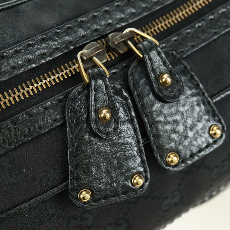 【日本直送】GUCCI GG帆布手提包 黑色 金色 211967 正品 177510V-15