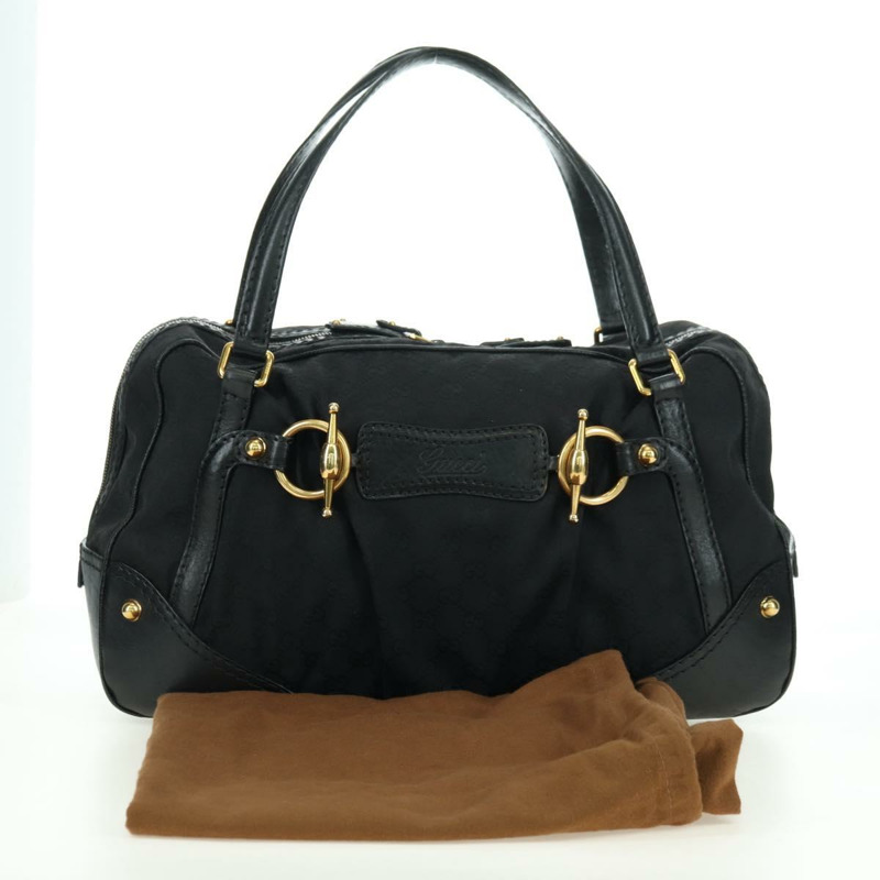 【日本直送】GUCCI GG帆布手提包 黑色 金色 211967 正品 177510V-24