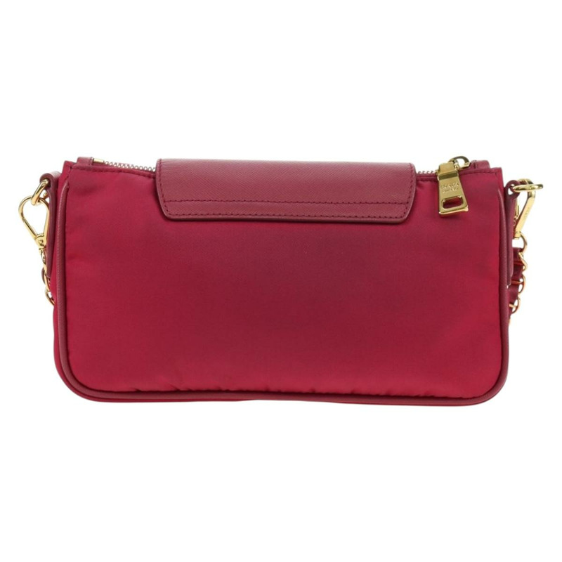 【日本直送】PRADA 尼龍粉紅金色鏈條單肩包 正品 177013V-1