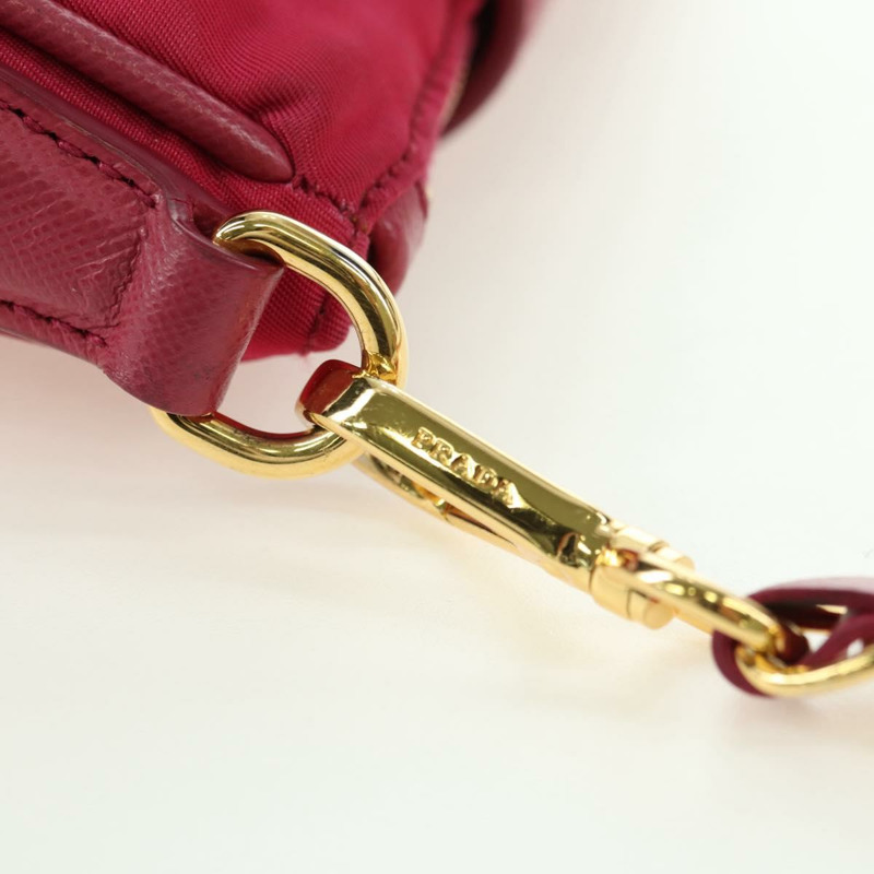 【日本直送】PRADA 尼龍粉紅金色鏈條單肩包 正品 177013V-17