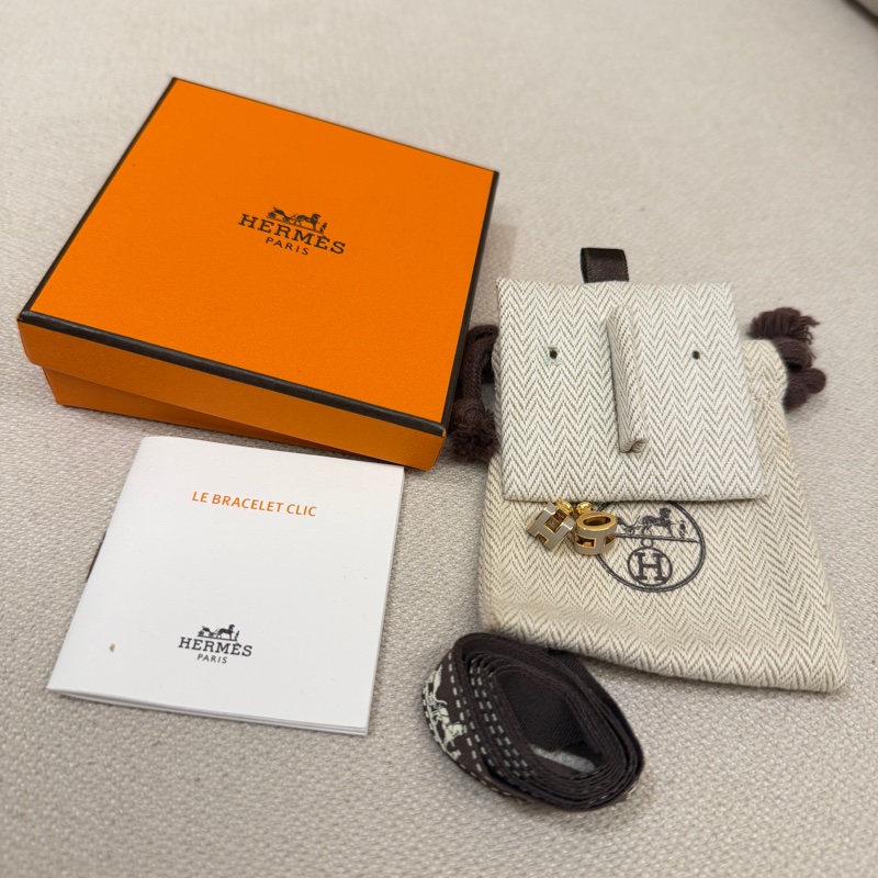 hermes 愛馬仕 奶茶色 mini pop h 耳環 耳釘-1