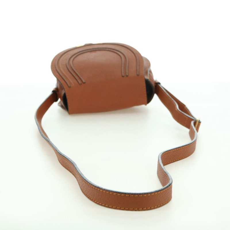 【日本直送】Chloe 小號馬鞍包，棕色金色皮革，正品 am11505V-6