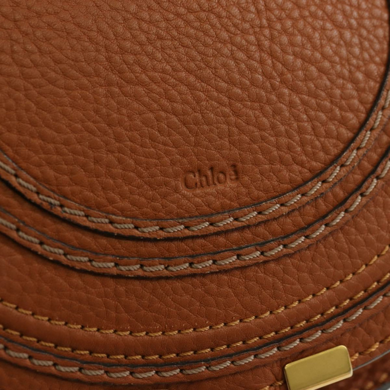 【日本直送】Chloe 小號馬鞍包，棕色金色皮革，正品 am11505V-15