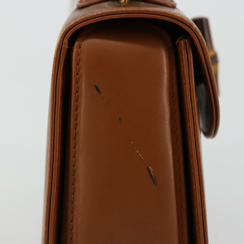 【日本直送】GUCCI 竹節手提包 皮革 棕色 金色 000 2046 0188 正品 177643A-5
