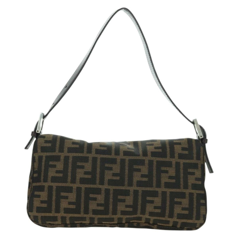 【日本直送】FENDI Zucca帆布Mamma Baguette單肩包 棕色/黑色 正品 177646SAV-1