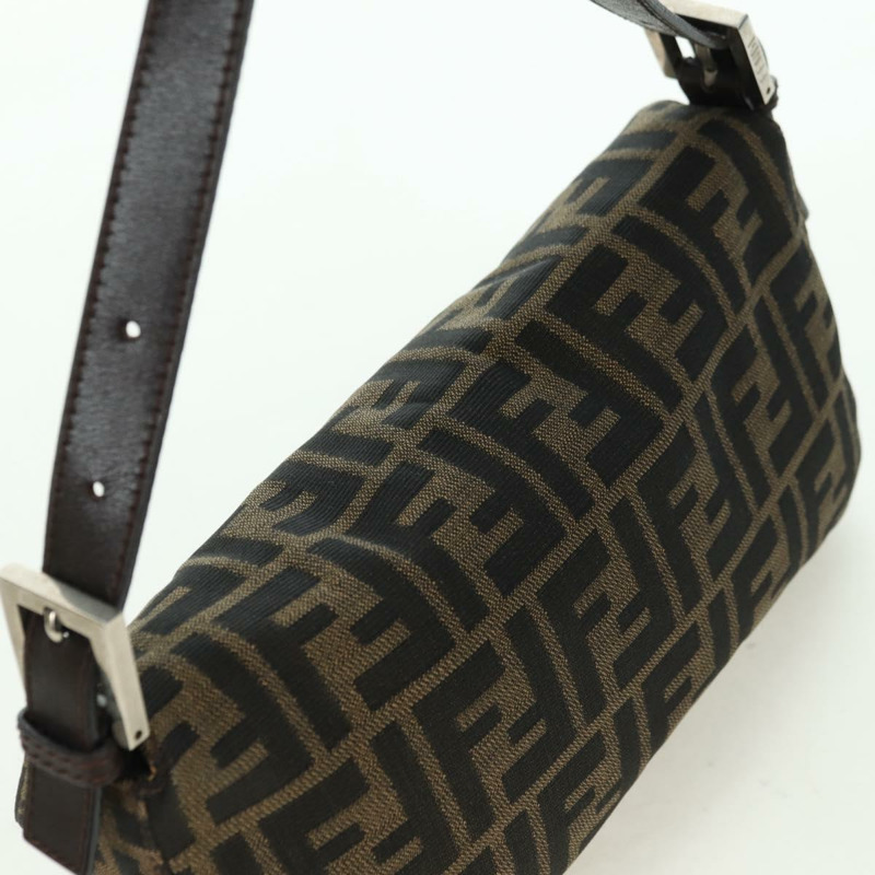 【日本直送】FENDI Zucca帆布Mamma Baguette單肩包 棕色/黑色 正品 177646SAV-5