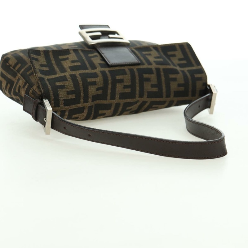 【日本直送】FENDI Zucca帆布Mamma Baguette單肩包 棕色/黑色 正品 177646SAV-6