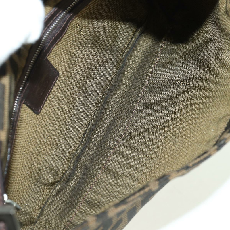 【日本直送】FENDI Zucca帆布Mamma Baguette單肩包 棕色/黑色 正品 177646SAV-9